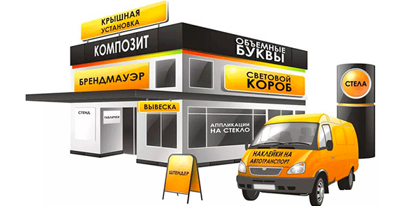 Дизайн и оформление вывесок магазина